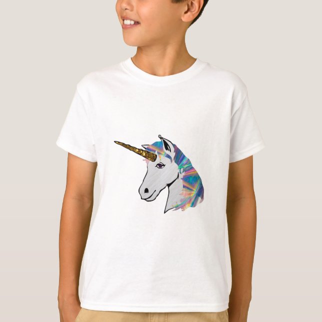 holografisches Einhorn T-Shirt (Vorderseite)