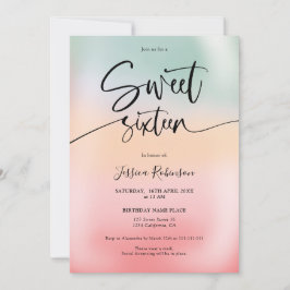 Holografisches Eis ombre mädchenrosa Sweet 16 Einladung