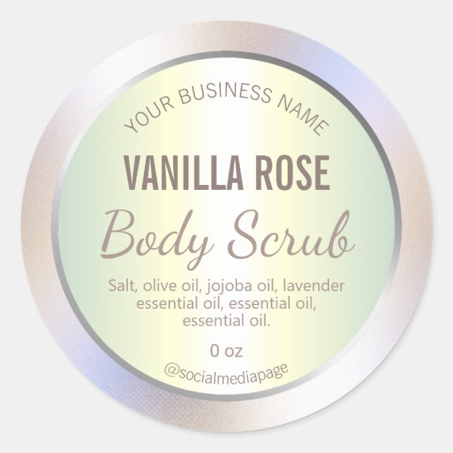 Holografisches Etikett für neutrale Farben Runder Aufkleber (Vorderseite)