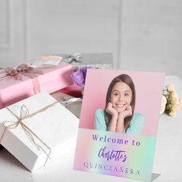 Holografisches Foto Quinceanera Party Empfang Sockelschild