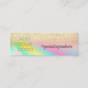 Holografisches Gold Bokeh Fügen Sie Ihr Logo hinzu Mini Visitenkarte