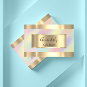 Holografisches Gold Modernes Berufliches Makeup Visitenkarte