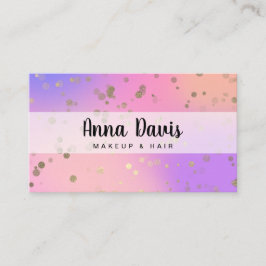Holografisches Goldfass-Konfetti-Dots-Make-up & Ha Visitenkarte