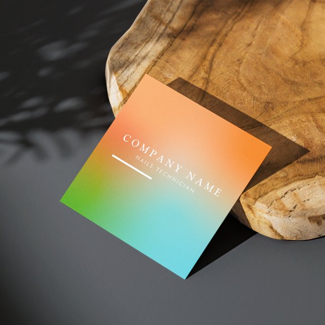 Holografisches Gradient Social Media-Symbol Quadratische Visitenkarte (Esthetician Holographic Gradient Social Media Icon Square Business Card)