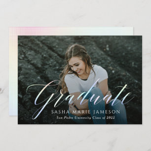 Holografisches Graduate Landscape Foto Einladung