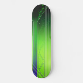 Holografisches Green and Black Sci-Fi Panel Skateboard