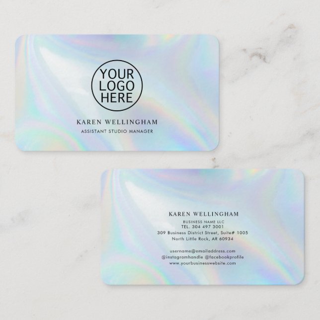 Holografisches Logo für elegante Unternehmen Visitenkarte (Vorne/Hinten)