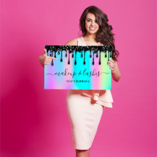 Holografisches Logo QR Code Lash Makeup Haar Schwa Visitenkarte