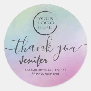 holografisches Logo-Skript danke Ihnen klassische  Runder Aufkleber