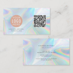 Holografisches Markenlogo QR-Code Custom Visitenkarte