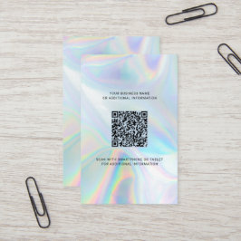 Holografisches, modernes Logo und QR-Code DIY Visitenkarte