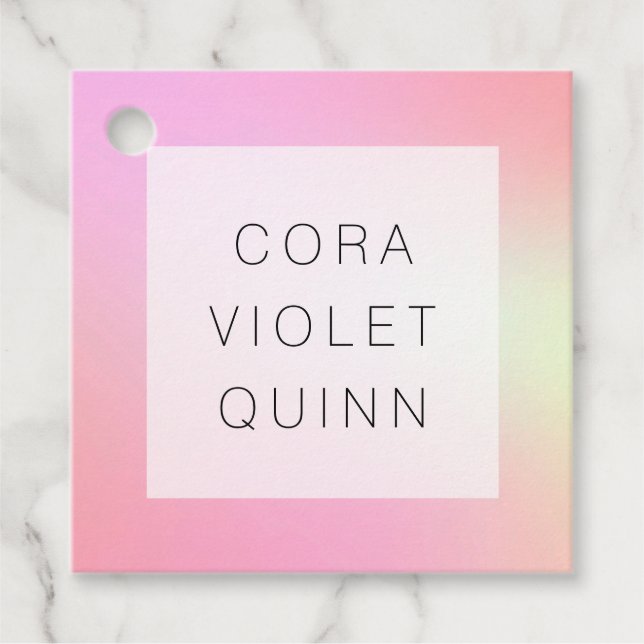 Holografisches Ombre Geschenkanhänger (Vorderseite)