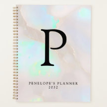 Holografisches Opal-Irideszent-Monogramm Chic