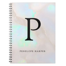 Holografisches Opal-Irisierendes Monogramm Chic