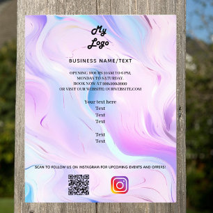Holografisches pink-Foto-Instagramm-Firmenlogo QR Flyer