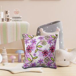 Holografisches Rainbow-Floral-Collage Kissen