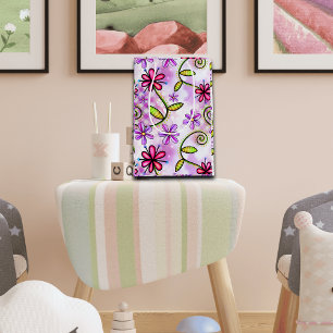 Holografisches Rainbow-Floral-Collage Mittlere Geschenktüte