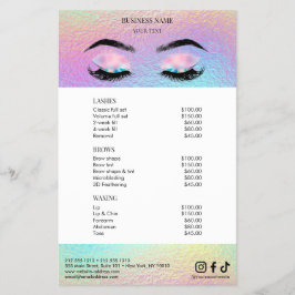 Holografisches Salon-Preislisten-Menü Flyer