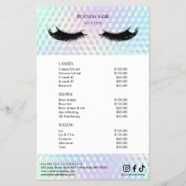 Holografisches Salon-Preislistenmenü Flyer