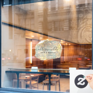 Holografisches Signatur-Script Modern Glam Glitter Fensteraufkleber