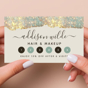 Holografisches Signatur-Script Modern Glam Glitter Treuekarte