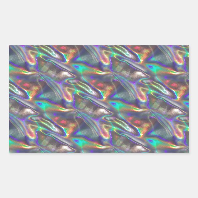 holografisches Silber Rechteckiger Aufkleber (Vorderseite)