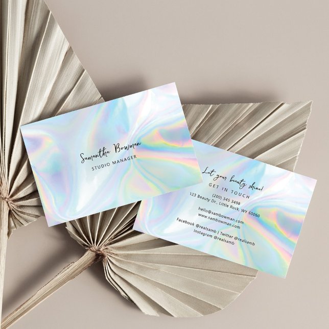 Holografisches Skript des modernen Unternehmenslei Visitenkarte (Holographic Script Modern Business Card)