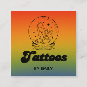 Holografisches Tattoo-Studio für himmlische Krista Quadratische Visitenkarte