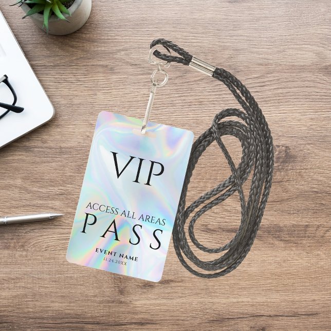 Holografisches VIP All Access Pass Event Ausweis (Modern VIP Pass ID Holographic Card)