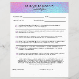 Holografisches Wimpern-Einverständnisformular Flyer