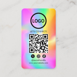 Hologram, Custom Cards Modern, Social Media QR Visitenkarte