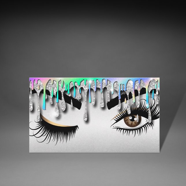 Hologram Dripping Gold Makeup artist Wink Eye Lash Visitenkarte (Von Creator hochgeladen)
