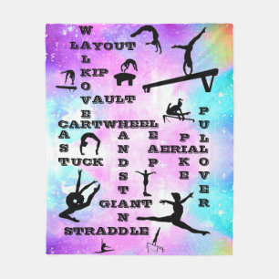 Hologram Gymnastik Skills Crosswords Blanket Fleecedecke