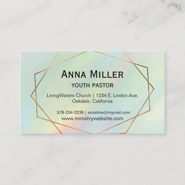 Hologram Pear Modern Youth Ministry Business Card Visitenkarte (Vorderseite)