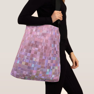Hologram Pink Mosaic Tragetaschen Mit Langen Trägern