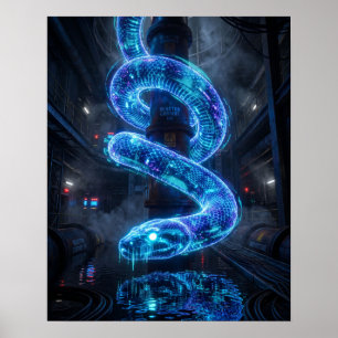 Hologramm-Anaconda-Überfluteter-Kern-Druck Poster