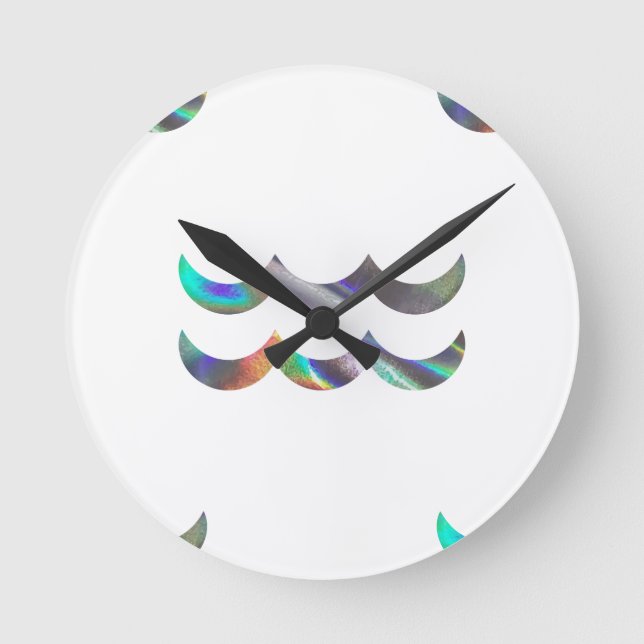 Hologramm Aquarius Runde Wanduhr (Vorderseite)