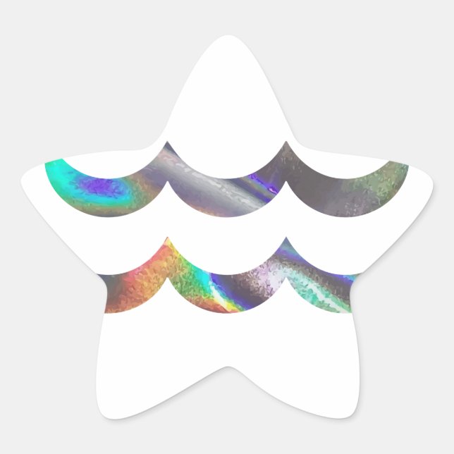 Hologramm Aquarius Stern-Aufkleber (Vorderseite)