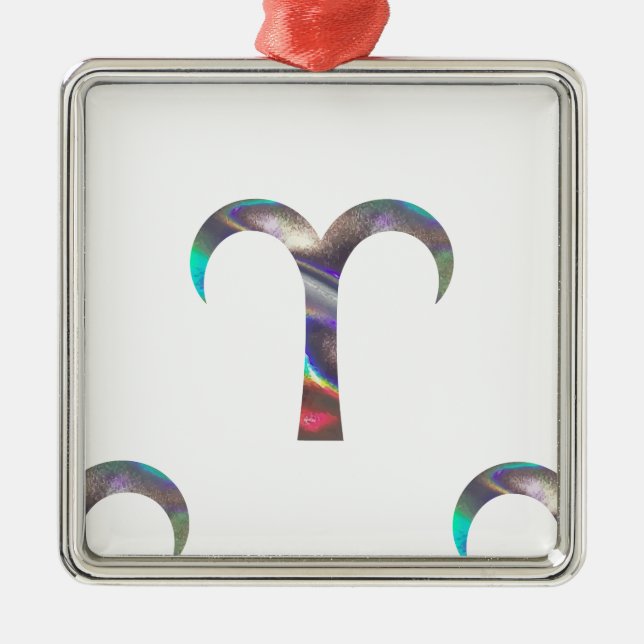 Hologramm Aries Ornament Aus Metall (Vorne)
