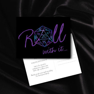 Hologramm D20   PnP Tabletop Gamer Änderung des Da Postkarte