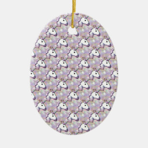 Hologramm-Einhorn-Emoji Keramikornament