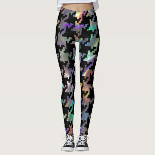 Hologramm Hahnentrittmuster Leggings