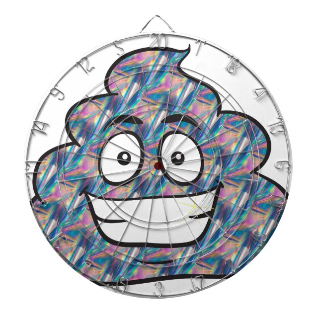 Hologramm kackend Emoji Dartscheibe (vorne)