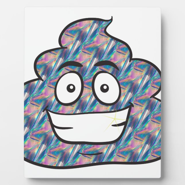 Hologramm kackend Emoji Fotoplatte (Vorderseite)