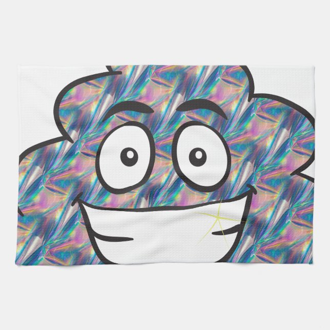 Hologramm kackend Emoji Handtuch (Horizontal)