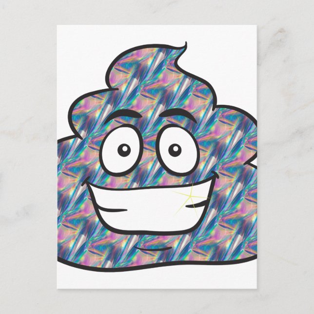 Hologramm kackend Emoji Postkarte (Vorderseite)