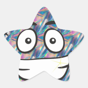 Hologramm kackend Emoji Stern-Aufkleber