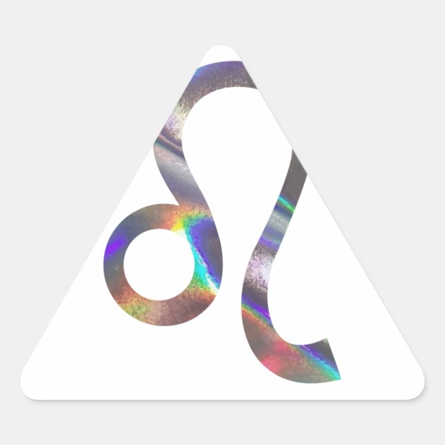 Hologramm Leo Dreieckiger Aufkleber (Vorderseite)