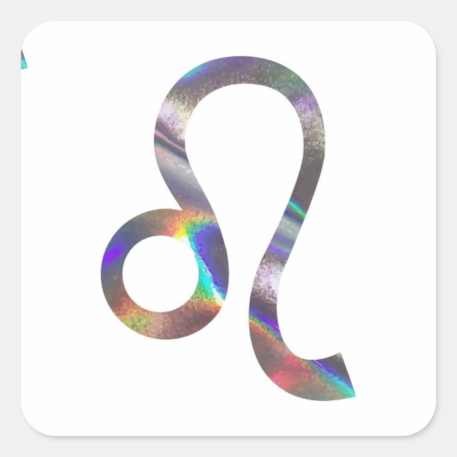 Hologramm Leo Quadratischer Aufkleber (Vorderseite)