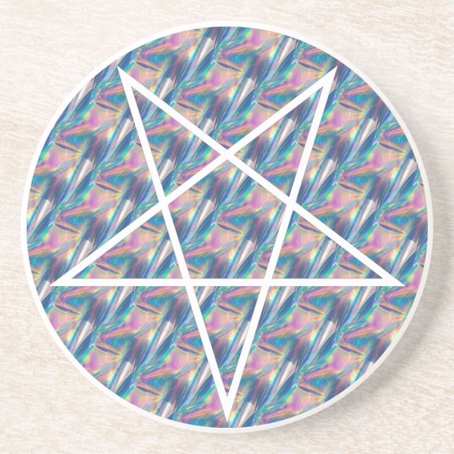 Hologramm-Pentagramm Getränkeuntersetzer (Vorne)